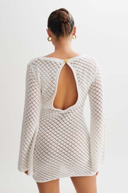 Galilea Knit Mini Dress - Ivory-My Chic Way.All Rights Reserved
