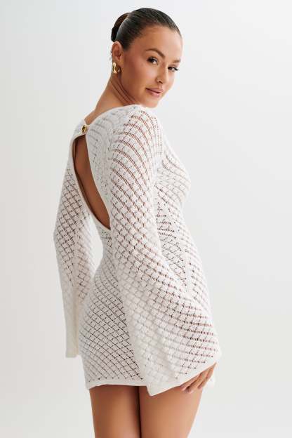 Galilea Knit Mini Dress - Ivory-My Chic Way.All Rights Reserved