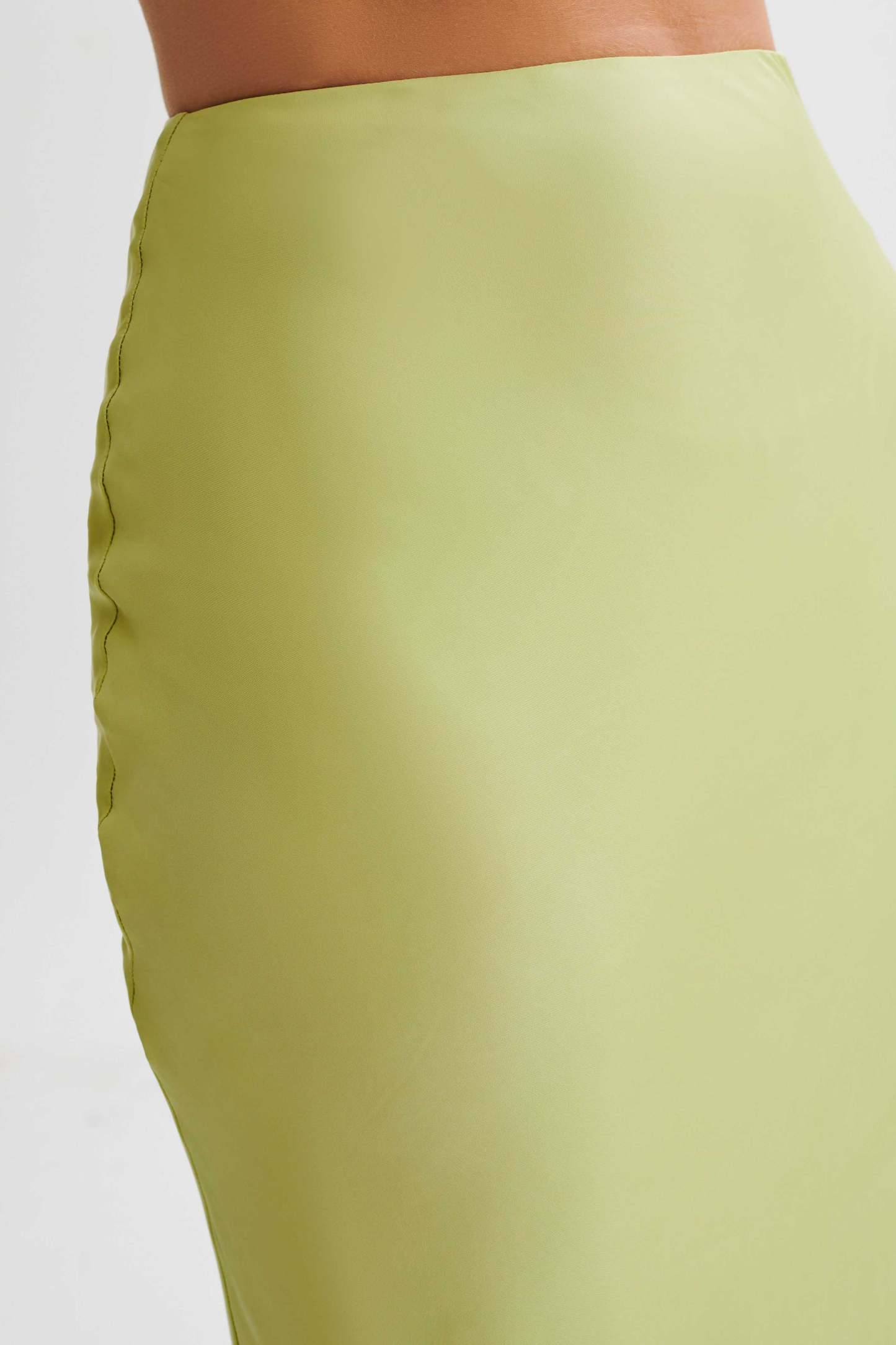 Allegra Satin Knee Length Skirt - Apple-My Chic Way.All Rights Reserved