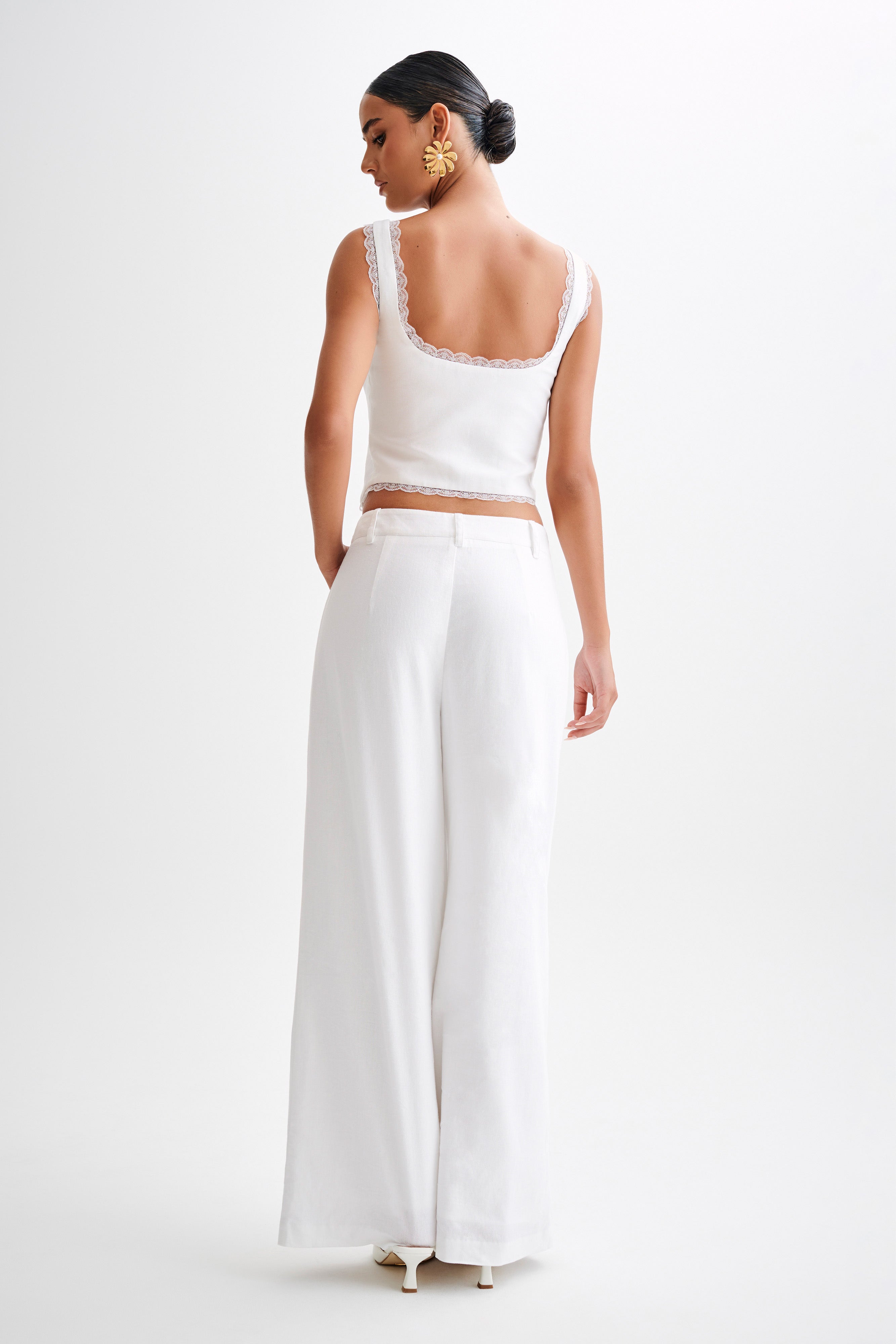 Franca Linen Sleeveless Top - White-My Chic Way.All Rights Reserved