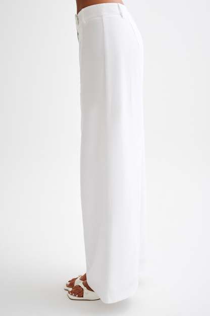 Franca Linen Wide Leg Pant - White-My Chic Way.All Rights Reserved