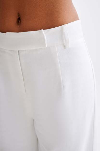 Franca Linen Wide Leg Pant - White-My Chic Way.All Rights Reserved