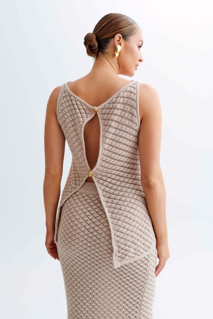 Guiliana Sleeveless Knit Top - Tawny Grey-My Chic Way.All Rights Reserved