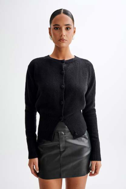 Genevieve Oversized Knit Cardigan - Black-My Chic Way.All Rights Reserved