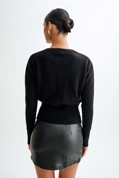 Genevieve Oversized Knit Cardigan - Black-My Chic Way.All Rights Reserved