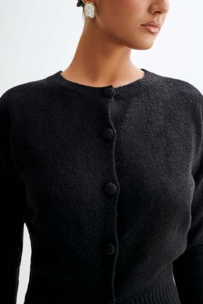 Genevieve Oversized Knit Cardigan - Black-My Chic Way.All Rights Reserved