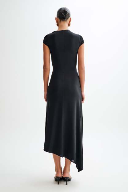 Ilaria Slinky Maxi Dress With Cut Out - Black-My Chic Way.All Rights Reserved
