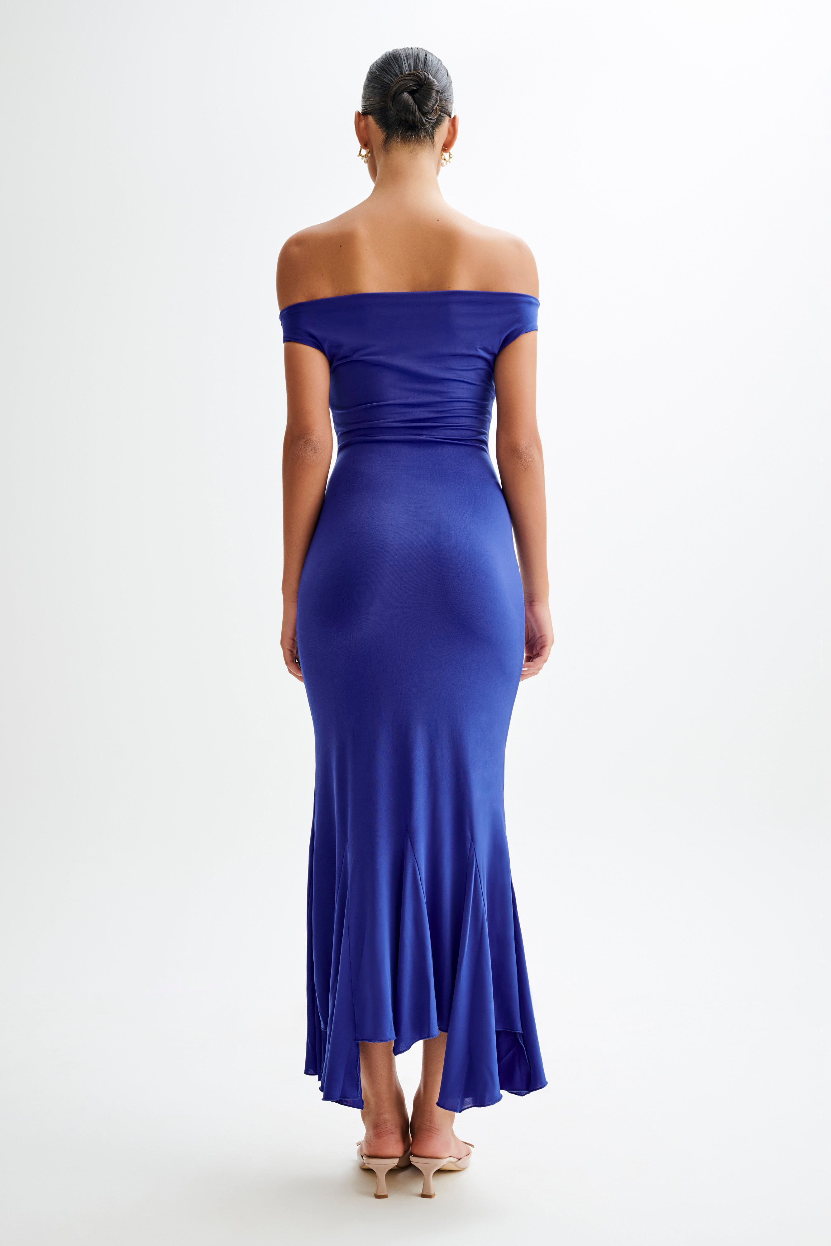 Analina Slinky Handkerchief Midi Dress - Cobalt Blue-My Chic Way.All Rights Reserved