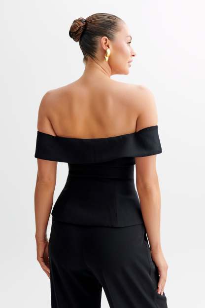 Krista Strapless Suiting Top - Black-My Chic Way.All Rights Reserved