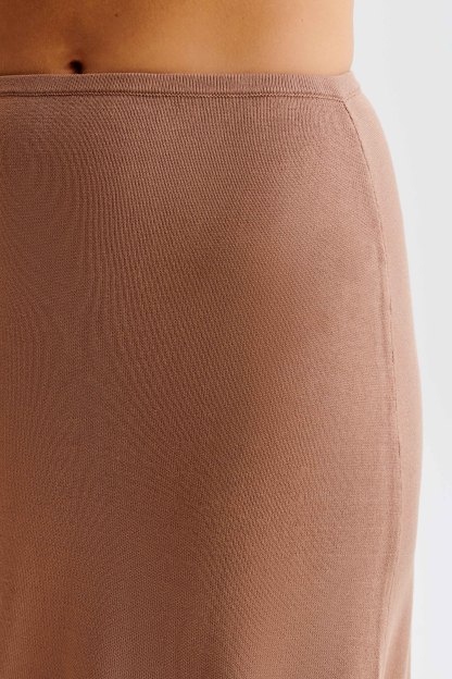 Diedre A-Line Knit Maxi Skirt - Pecan-My Chic Way.All Rights Reserved