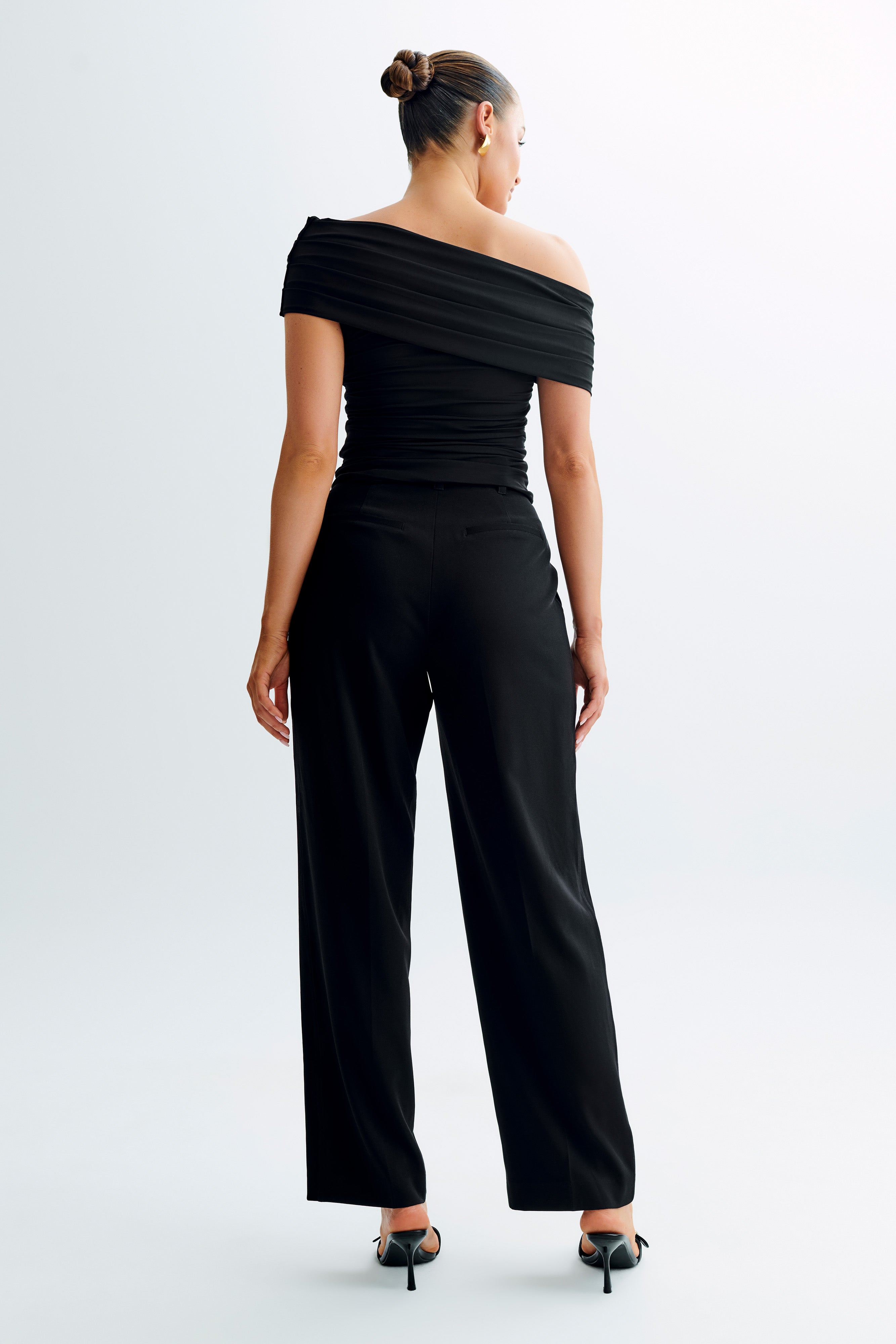 Cassandra Off Shoulder Slinky Top - Black-My Chic Way.All Rights Reserved