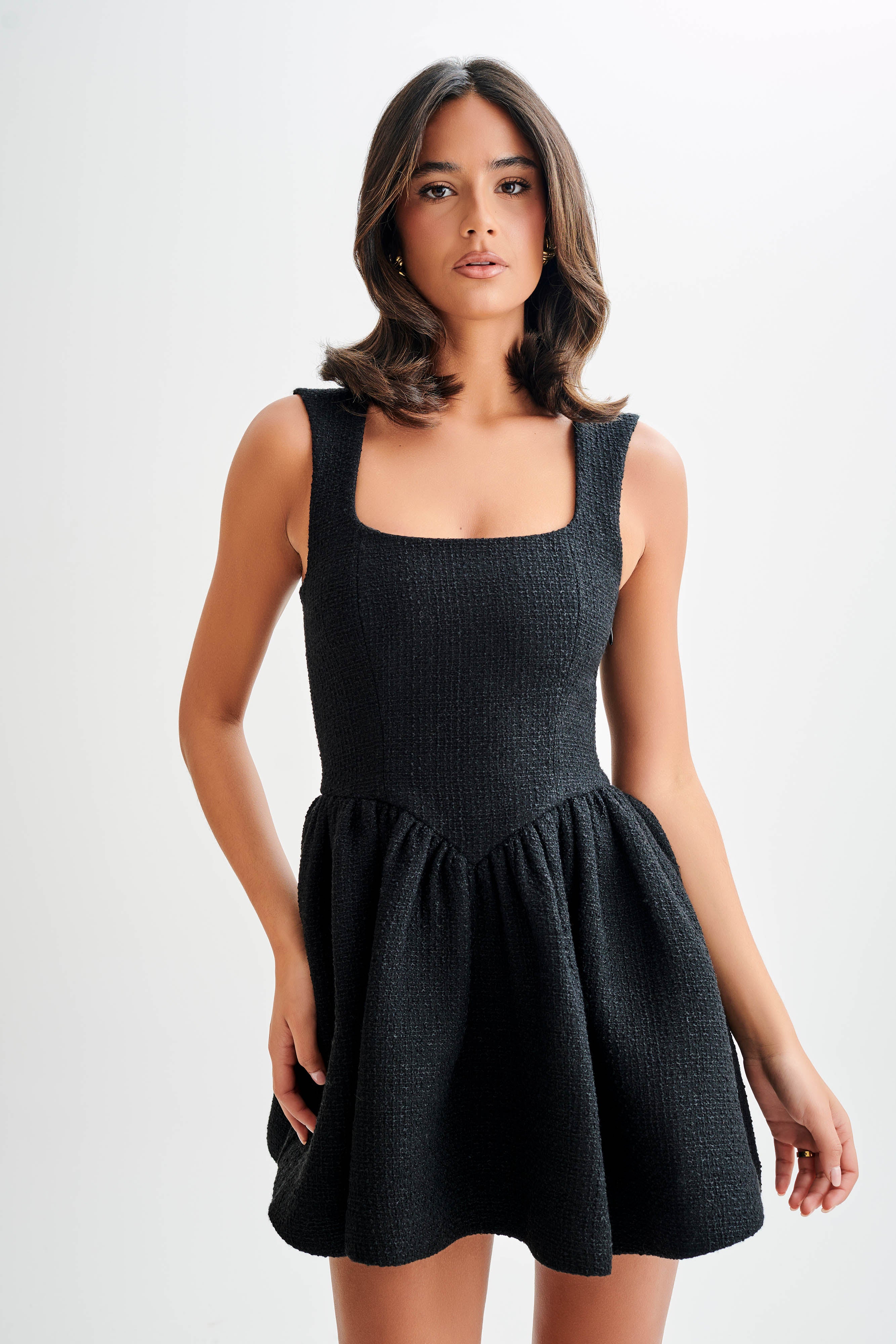 Jennifer Boucle Mini Dress - Black-My Chic Way.All Rights Reserved