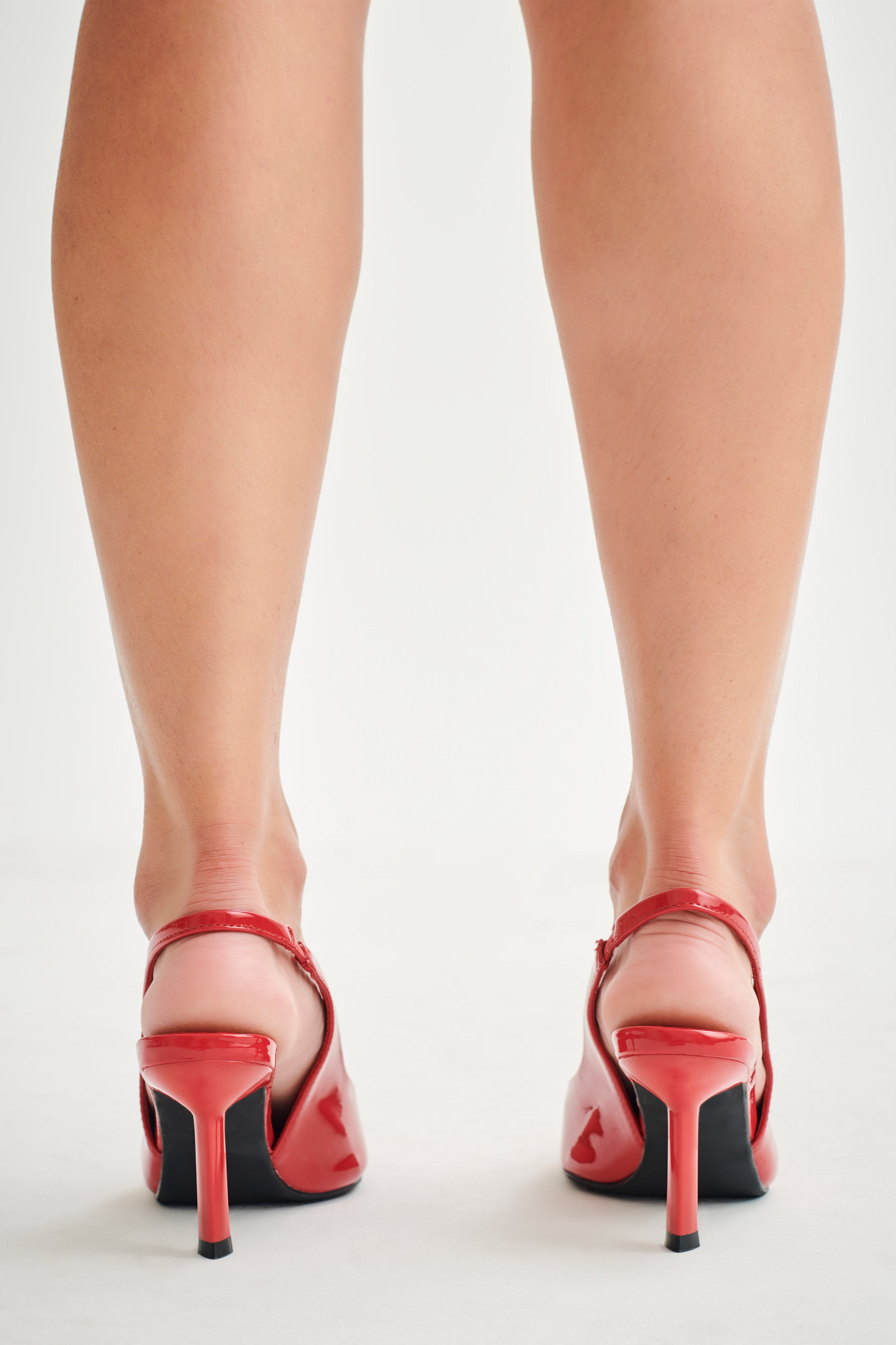 Dasha Patent Sling Back Heels - Red-My Chic Way.All Rights Reserved