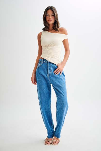 Irving Off Shoulder Slinky Top - Ivory-My Chic Way.All Rights Reserved