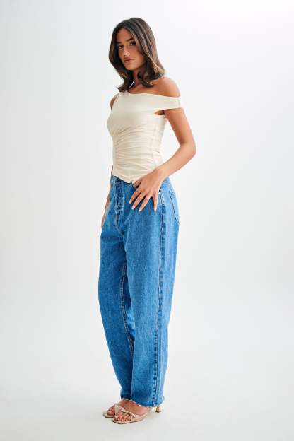 Irving Off Shoulder Slinky Top - Ivory-My Chic Way.All Rights Reserved