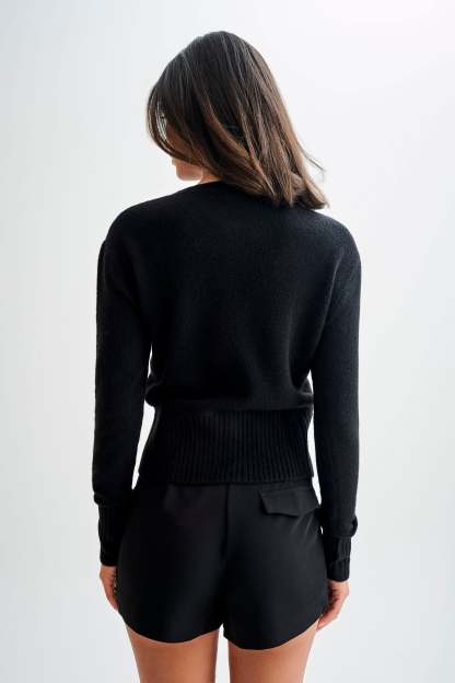 Genevieve Oversized Knit Cardigan - Black-My Chic Way.All Rights Reserved
