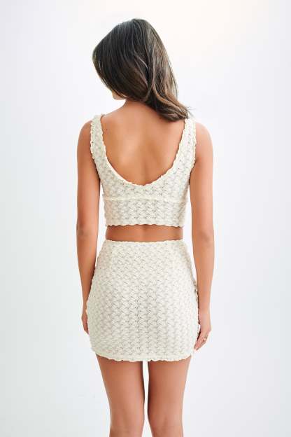Morgan Mesh And Lace Sleeveless Top - Ivory-My Chic Way.All Rights Reserved