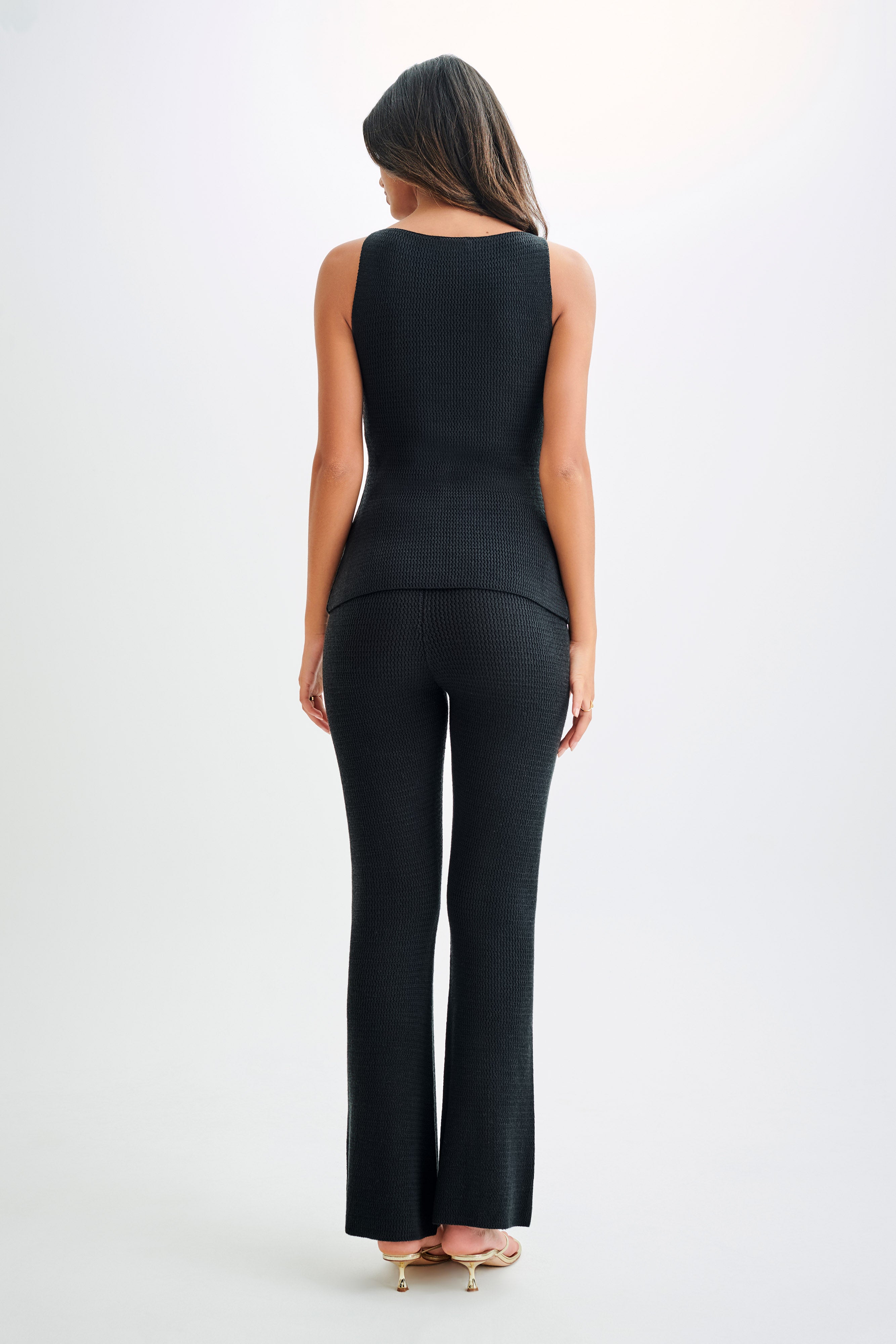 Ridley Knit Tank Top With Split - Black-My Chic Way.All Rights Reserved