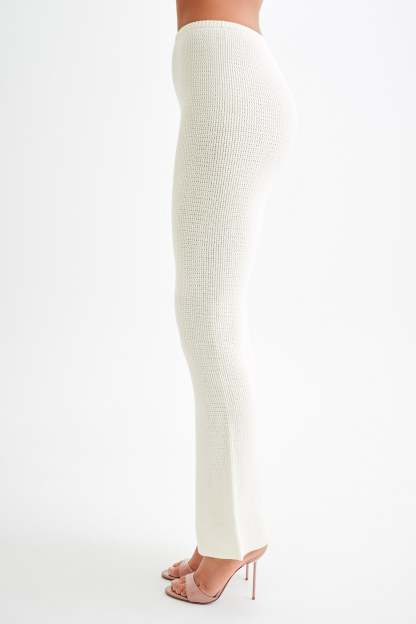 Ridley Straight Leg Knit Pant - Ivory-My Chic Way.All Rights Reserved