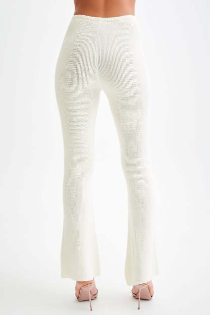 Ridley Straight Leg Knit Pant - Ivory-My Chic Way.All Rights Reserved