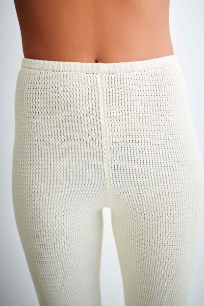 Ridley Straight Leg Knit Pant - Ivory-My Chic Way.All Rights Reserved