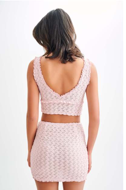 Morgan Mesh And Lace Sleeveless Top - Powder Pink-My Chic Way.All Rights Reserved