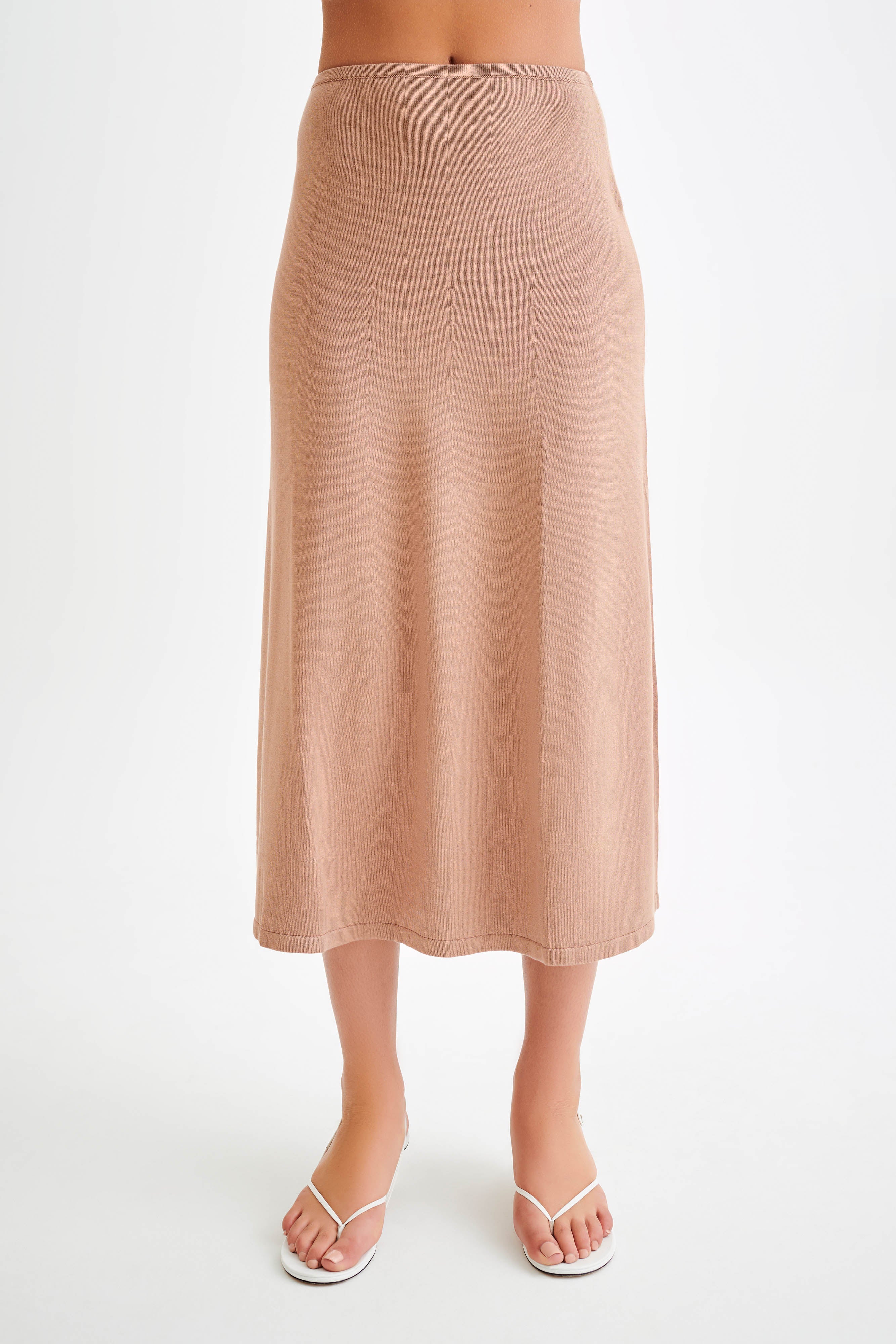 Diedre A-Line Knit Maxi Skirt - Pecan-My Chic Way.All Rights Reserved