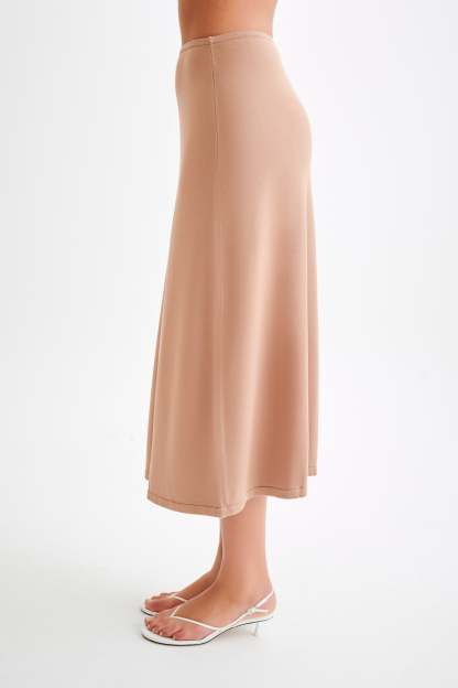Diedre A-Line Knit Maxi Skirt - Pecan-My Chic Way.All Rights Reserved