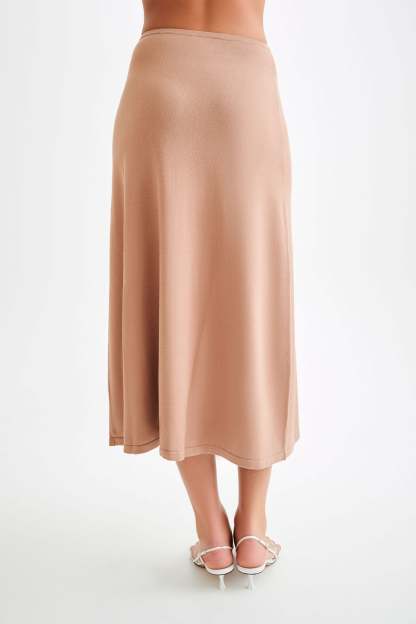 Diedre A-Line Knit Maxi Skirt - Pecan-My Chic Way.All Rights Reserved
