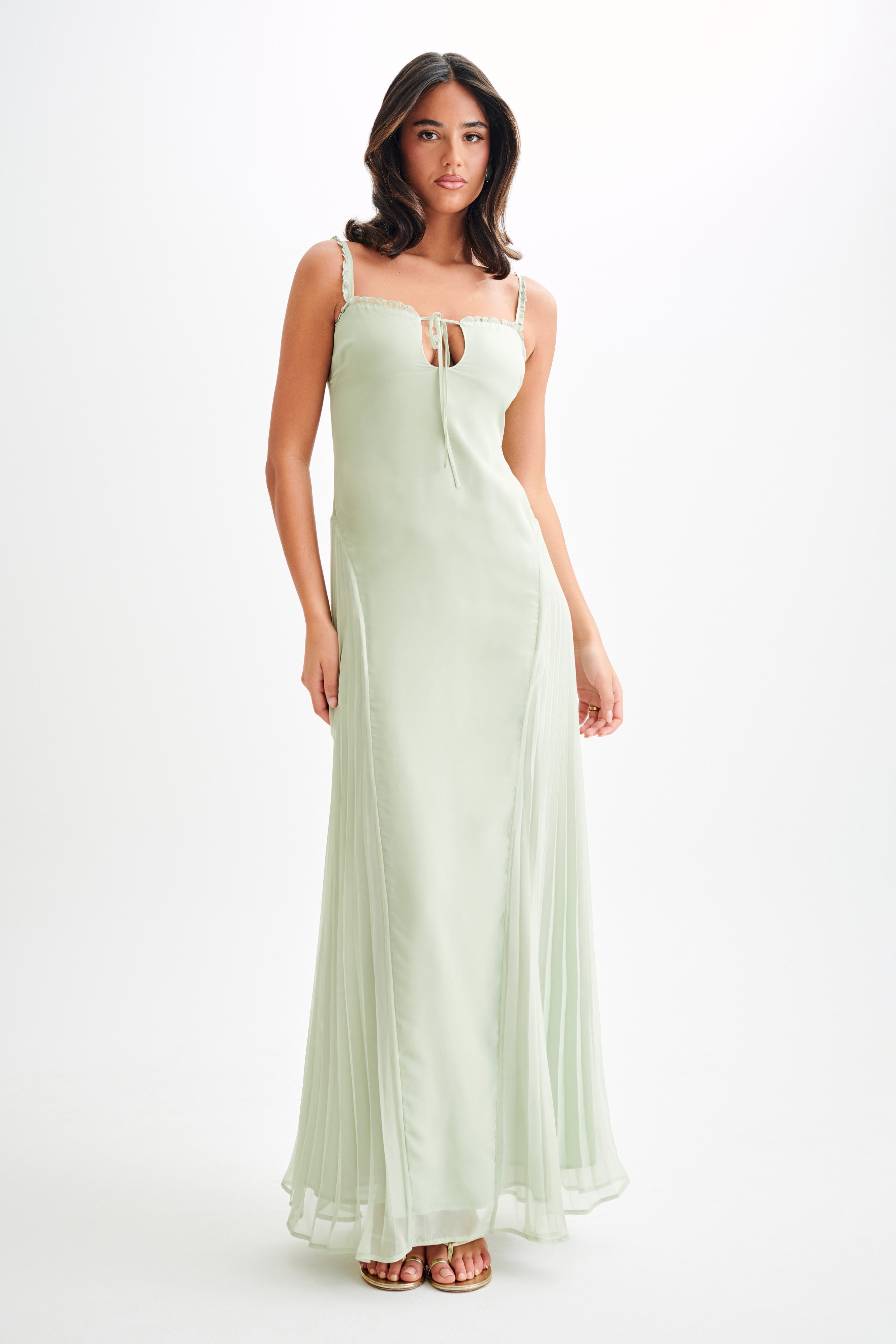 Saira Chiffon Maxi Dress - Pastel Green-My Chic Way.All Rights Reserved