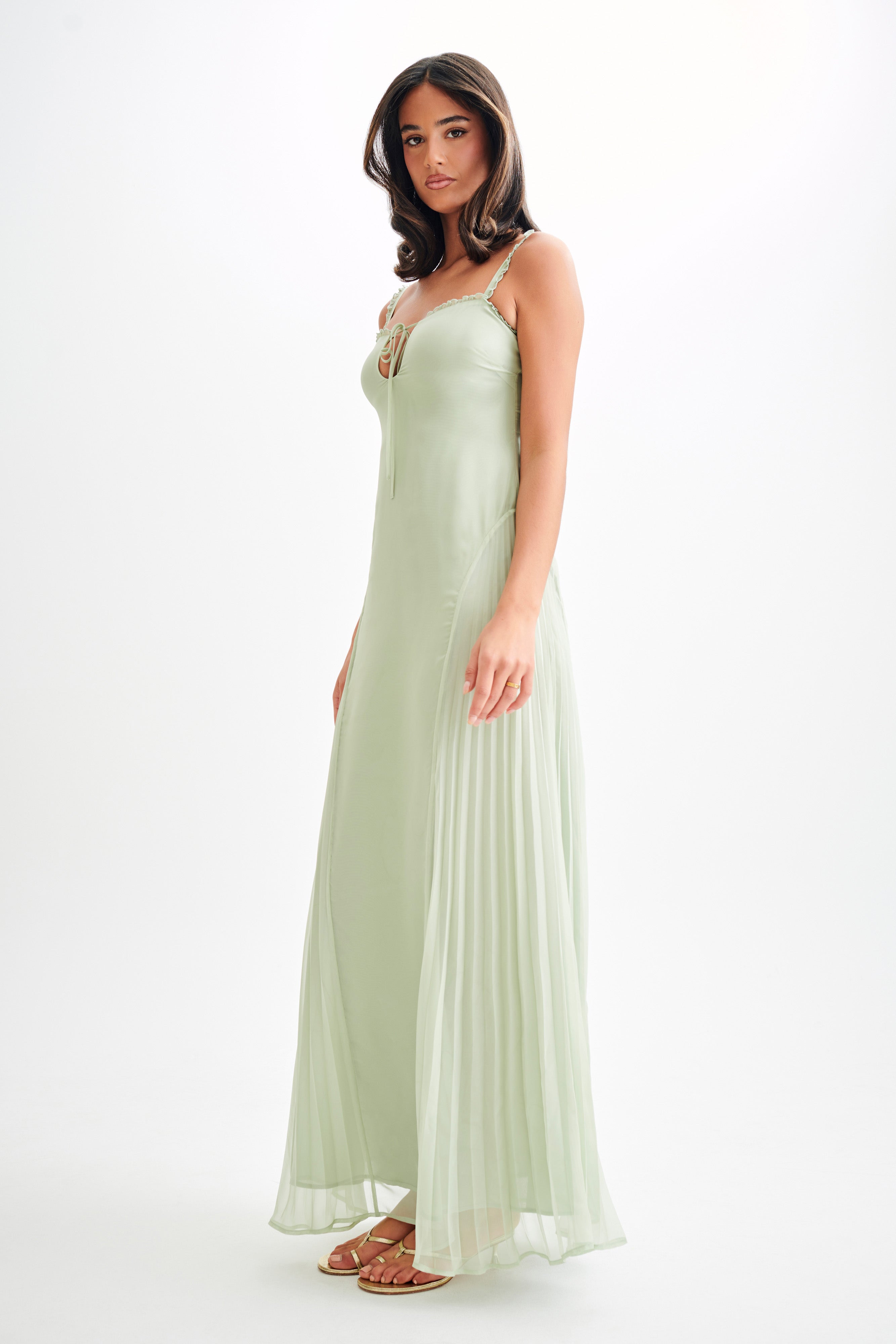 Saira Chiffon Maxi Dress - Pastel Green-My Chic Way.All Rights Reserved