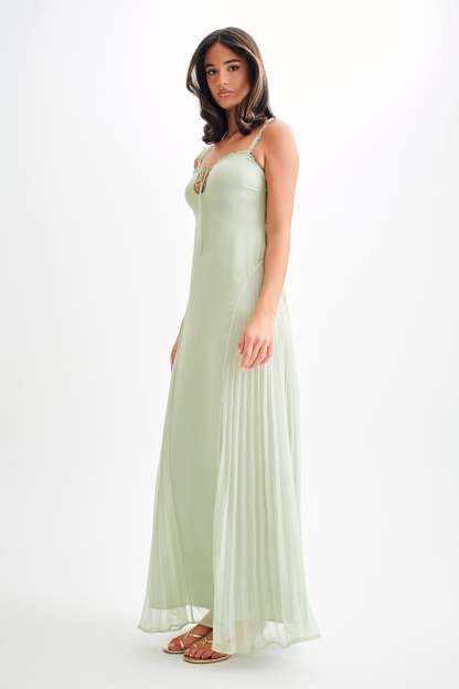 Saira Chiffon Maxi Dress - Pastel Green-My Chic Way.All Rights Reserved