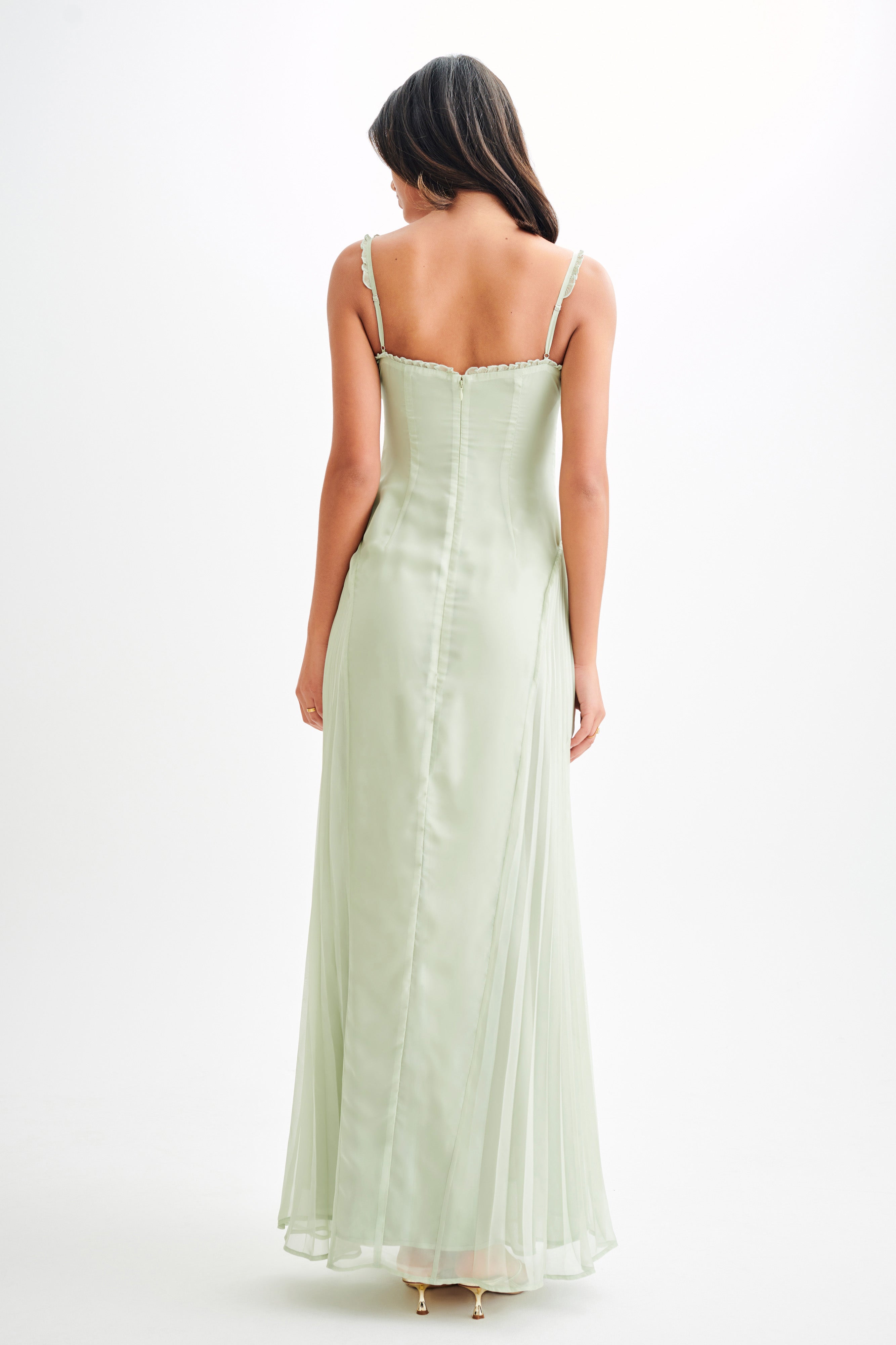 Saira Chiffon Maxi Dress - Pastel Green-My Chic Way.All Rights Reserved