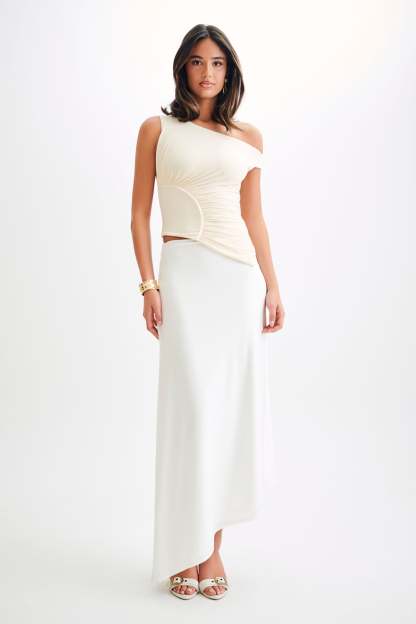 Irving Off Shoulder Slinky Top - Ivory-My Chic Way.All Rights Reserved