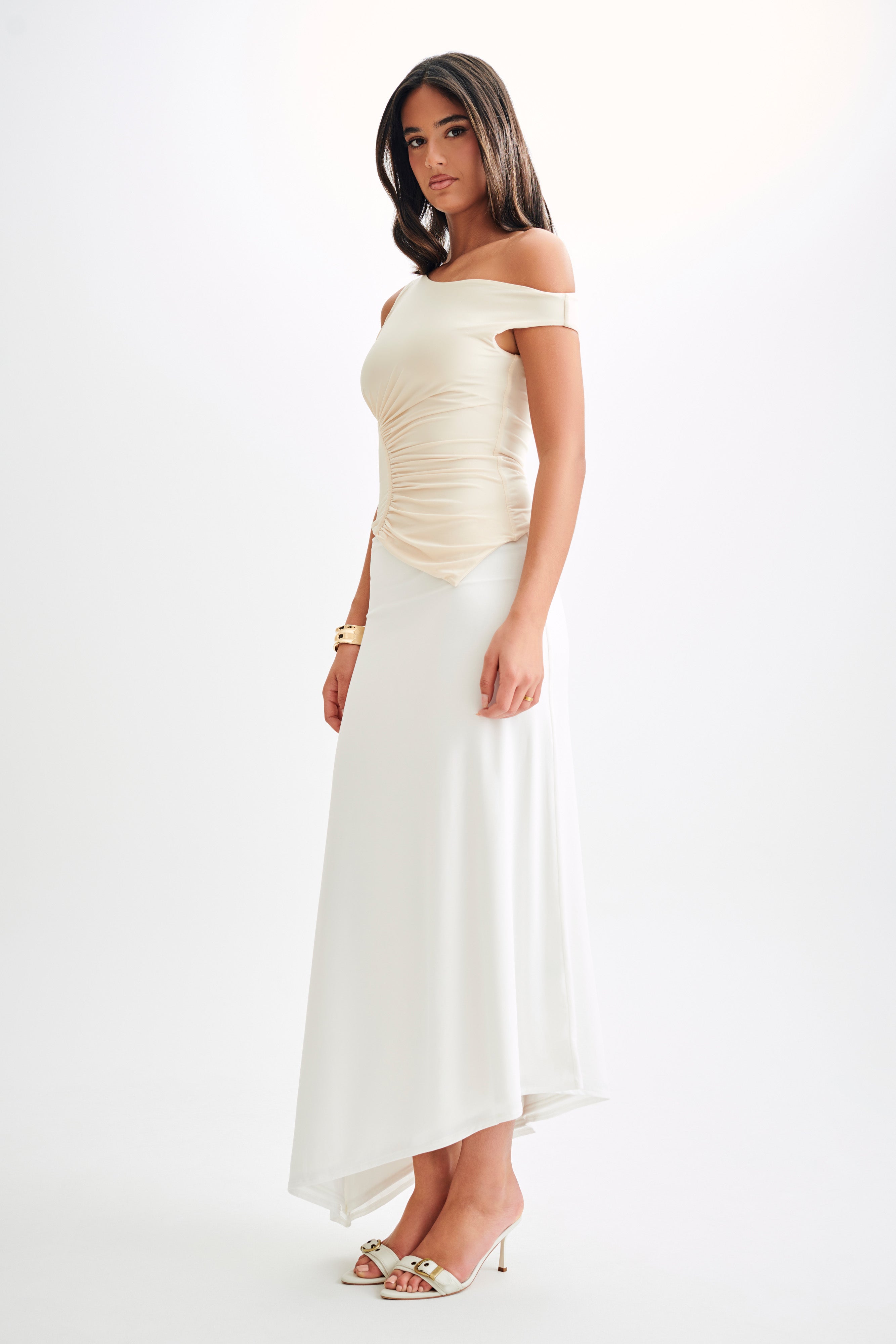 Irving Off Shoulder Slinky Top - Ivory-My Chic Way.All Rights Reserved