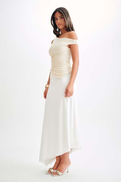 Irving Off Shoulder Slinky Top - Ivory-My Chic Way.All Rights Reserved
