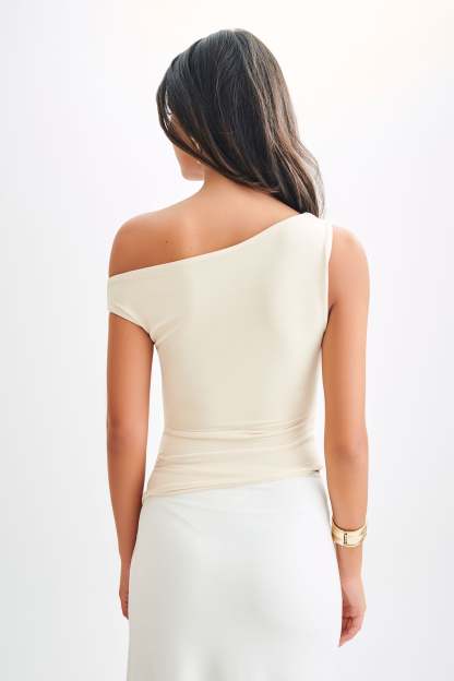 Irving Off Shoulder Slinky Top - Ivory-My Chic Way.All Rights Reserved