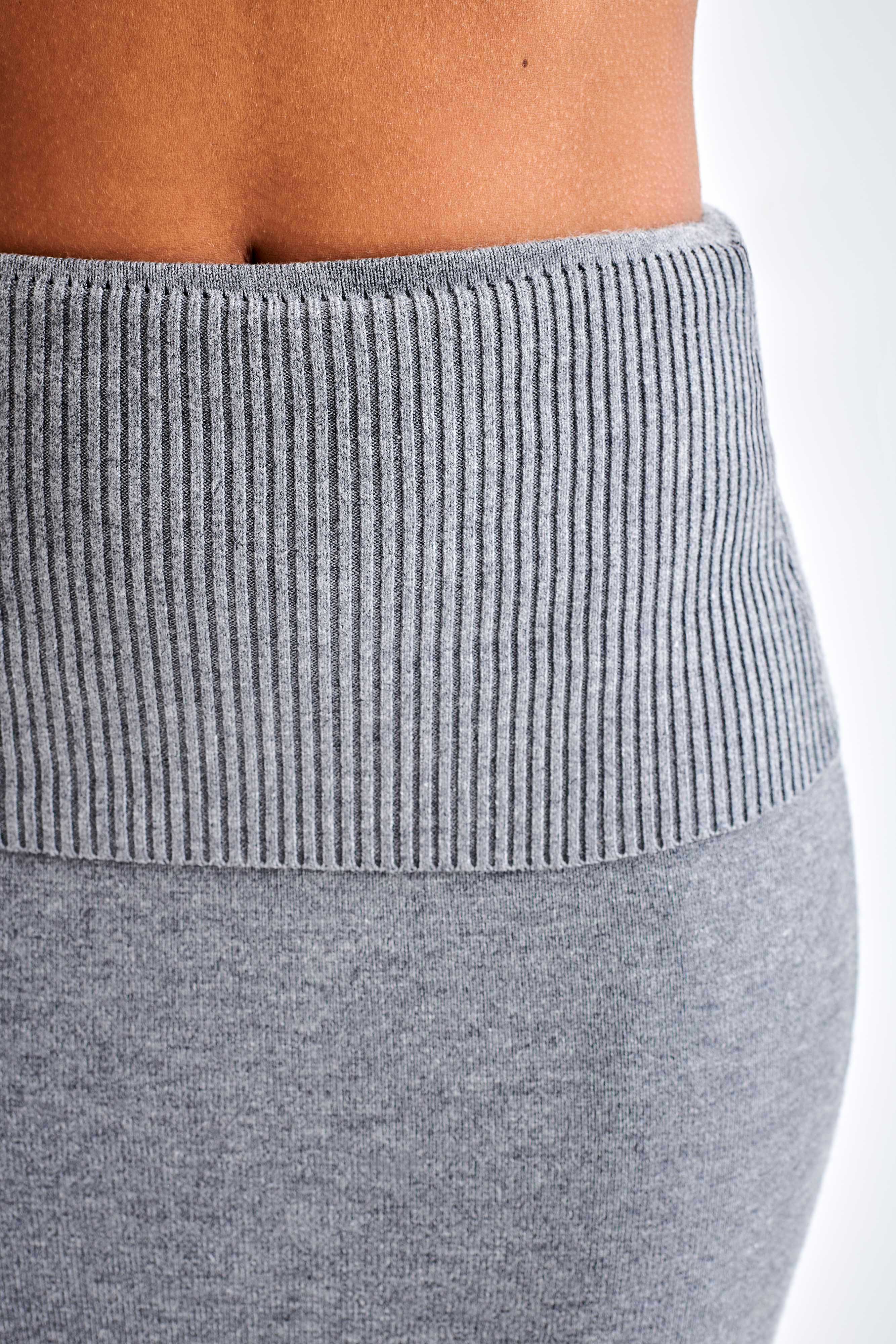Karlie Knit Maxi Skirt With Ribbed Waist - Charcoal Marle-My Chic Way.All Rights Reserved