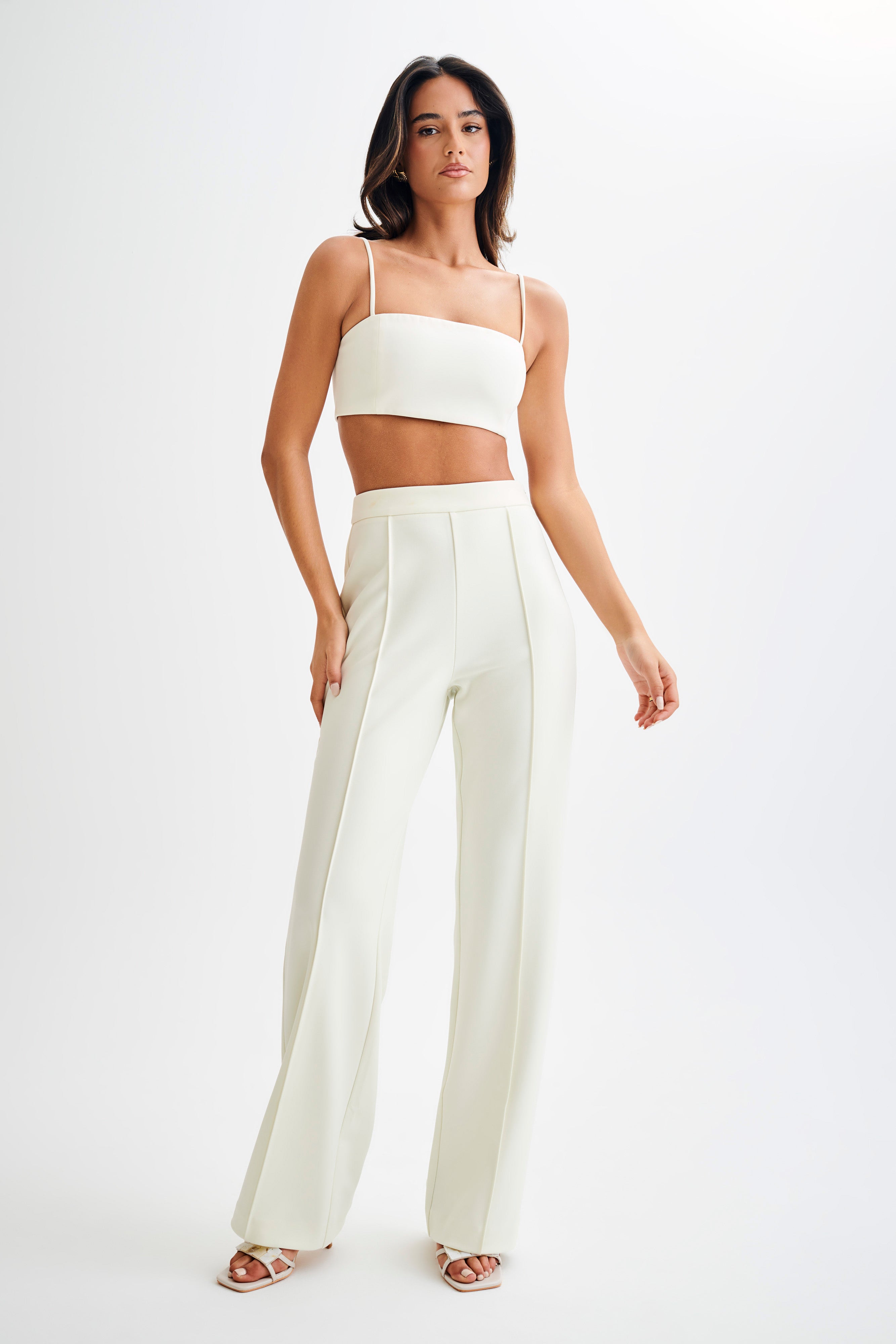 Antonia Pleated Wide Leg Pants - Ivory-My Chic Way.All Rights Reserved