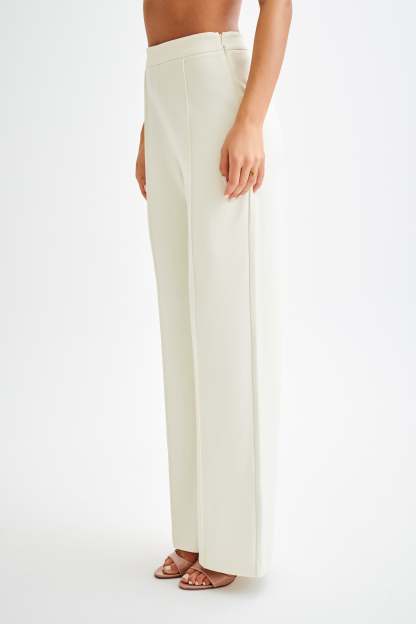 Antonia Pleated Wide Leg Pants - Ivory-My Chic Way.All Rights Reserved