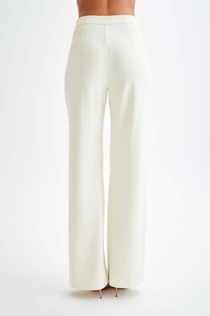 Antonia Pleated Wide Leg Pants - Ivory-My Chic Way.All Rights Reserved