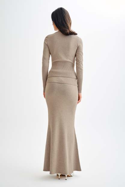 Reese Fitted Knit Cardigan - Taupe Marle-My Chic Way.All Rights Reserved