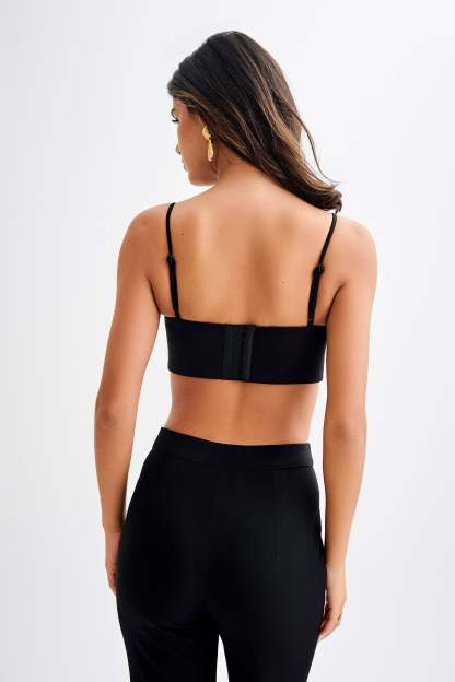 Perry Suiting Crop Top - Black-My Chic Way.All Rights Reserved