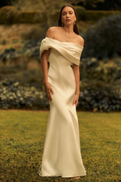 Saosire Satin Wedding Gown - White-My Chic Way.All Rights Reserved