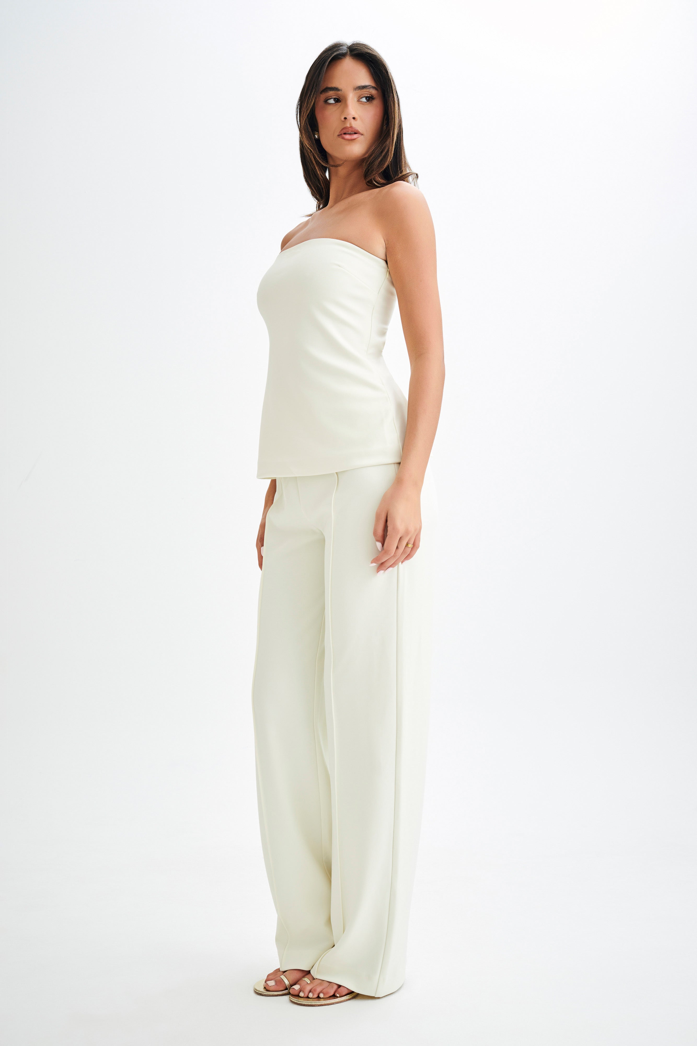 Antonia Pleated Wide Leg Pants - Ivory-My Chic Way.All Rights Reserved