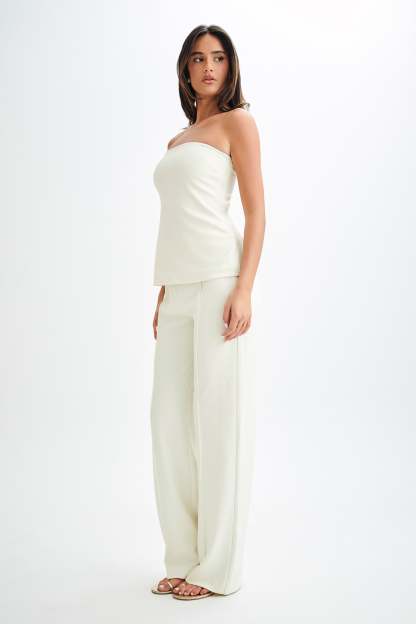Antonia Pleated Wide Leg Pants - Ivory-My Chic Way.All Rights Reserved