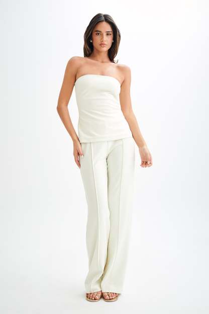 Antonia Strapless Cut Out Top - Ivory-My Chic Way.All Rights Reserved