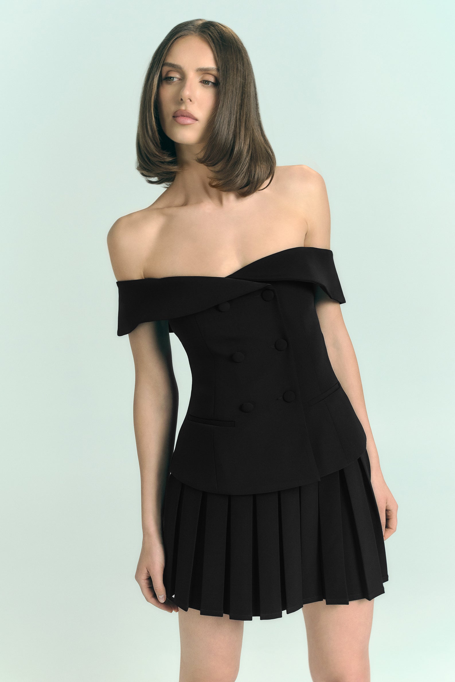 Krista Strapless Suiting Top - Black-My Chic Way.All Rights Reserved
