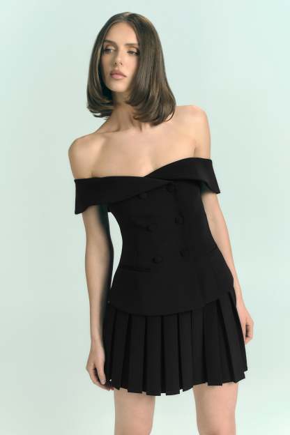 Krista Strapless Suiting Top - Black-My Chic Way.All Rights Reserved