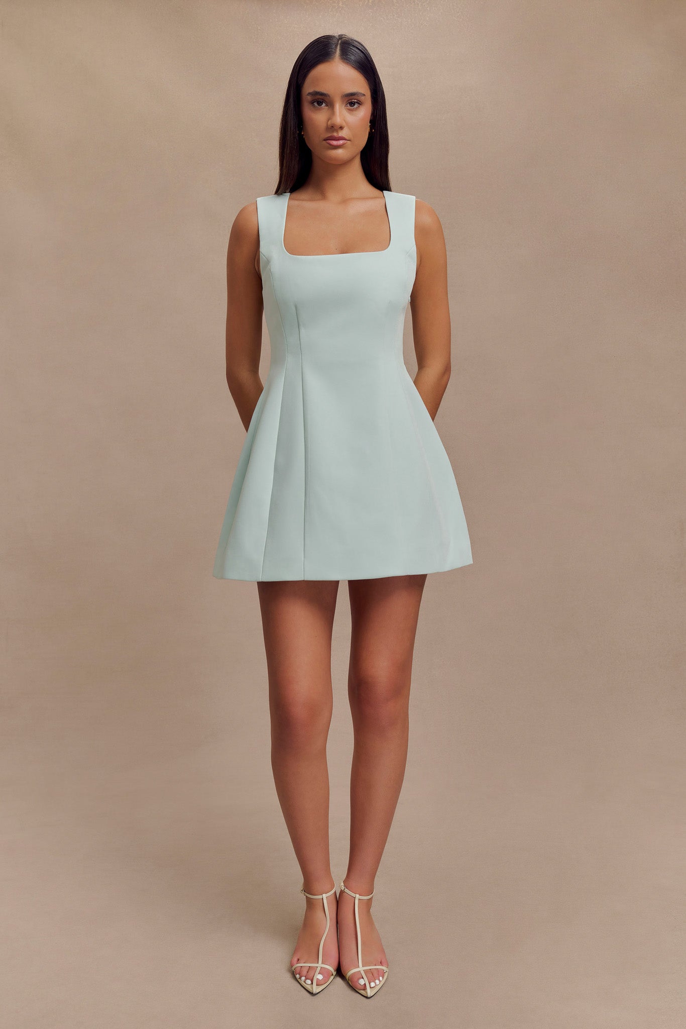 Lysandre Crepe Mini Dress - Ice Blue-My Chic Way.All Rights Reserved